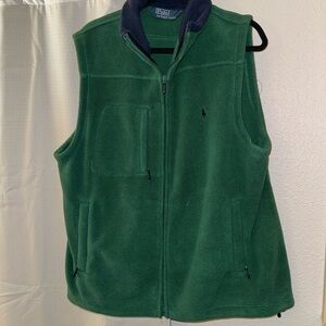 Men’s Large green fleece polo vest